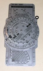 Calculator side of the Aero Products Research E6-B9 flight computer.