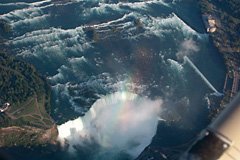 Niagara falls from 4000 feet. It was a beautiful day, the tourists were out, and the sightseeing circuit was empty. August 2003 by Jennifer Macdonald.