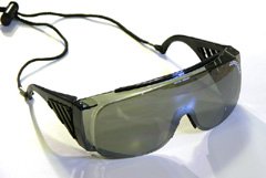 Zurich R/C sunglasses with a uniform grey tint. I've modified these by shortening the temples and attaching a cord.