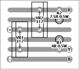 Charger Veroboard component layout diagram.