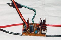 This home-made ESC (construction was featured in the July '99 issue of S&E Modeler) is BEC equipped, with a user-adjustable motor cut-off point. The ESC will work with 6 to 10 NiCd/NiMH cells when using the BEC, and up to 12 cells without the BEC.