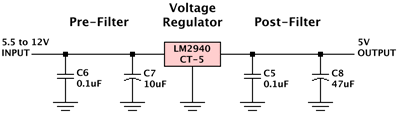 Figure 3. The linear regulator circuit from the BEC of one of my ESC designs.