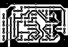 Figure 2. Printed circuit board layout. Actual size is 1.9" x 1.3".