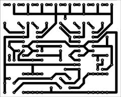 Printed circuit pattern. Actual size is 2.6