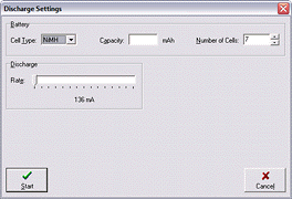 The Discharge Settings dialog.