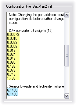 D-to-A converter weights (yellow) and sense multipliers (blue).