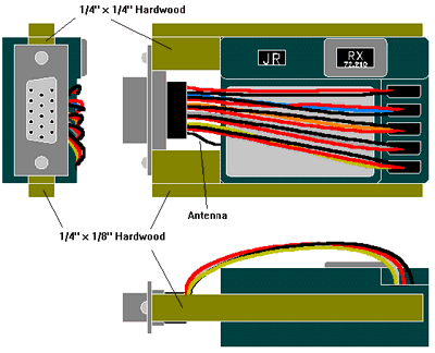 Three-view drawing of the modified receiver.