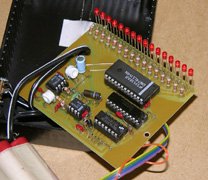 The completed circuit board. My prototype used a 4.8V battery, and thus I omitted the voltage regulator.