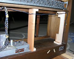Hardwood frame to receive the rotary speaker assembly.