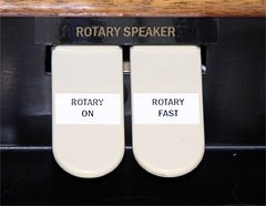 The former reverb switches, relabelled for speaker control.