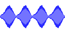 Original small vibrato. Here too the amplitude drops almost to zero between cycles. Also notice the flat area after each quiet part. Click image to play.