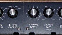 Selectable string chorus mode, and the original depth and rate controls.