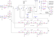 Flute buffer circuit to remove key click, and control the routing of the flute voices to the effects section. The split piano inputs are also shown here.