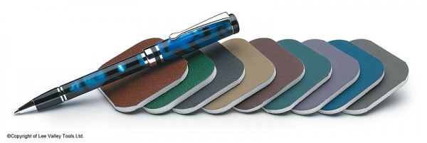 A set of Micro-Mesh sanding pads for polishing pens. Photo courtesy of Lee Valley Tools.