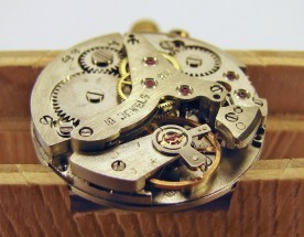 The fully reassembled movement, ready to have the dial and hands mounted.