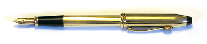 Cross Townsend in 10K Rolled Gold with a 14K Gold Medium Nib, from about 1995.