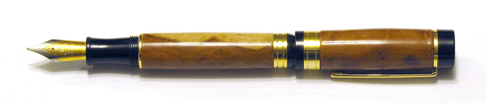 Divine Turnings Amboyna Burl El Grande with Medium Nib, from 2011.