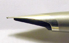 Integrated nib, after straightening.