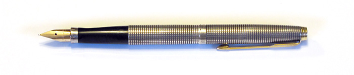 Parker 75 Cisel&eacute; in Sterling Silver with a 14K Gold Medium Nib, from the 1970s.