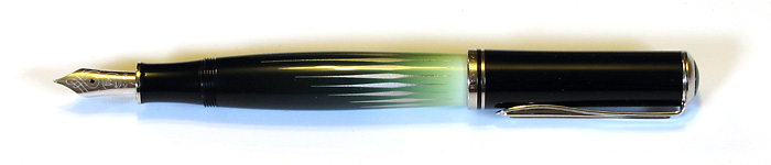 Pelikan M640 Polar Lights Special Edition with Fine 18K Rhodium Plated Gold Nib, from 2011.