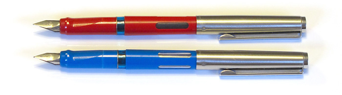 Two Pelikan Pelikanos with Stainless Steel Fine Nibs, from 1989.