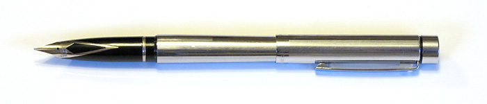 Sheaffer Targa 1000 Chrome with an Inlaid Stainless Steel Medium Nib, from the early 1980s.