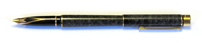 Sheaffer Targa 1028 Grey Marble Lacquer with an Inlaid 14K Gold Medium Nib, from about 1990.