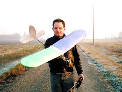 This Diversity Models <I>Dragonfly</I> is a Speed 400 powered parkflyer. It could be flown indoors, but is a little fast for comfort.