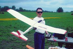 My Great Planes <i>Spectra</i>, shortly after I built it, using the stock motor and propeller, on seven 1400 mAh cells.