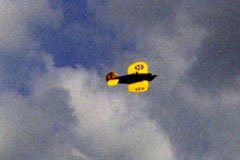 Somehow, the <i>SlowPoke</i> looks very much at home in the sky.