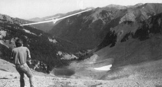 Neal Capener powers out his electrified Robbe ASH-26 near Obstruction Point in Olympic National Park, Washington, approximately 6,300 feet above sea level.