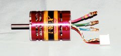 This brushless motor has three power wires (the short heavy wires), and a separate five-wire sensor cable (with the white connector).