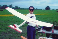 My Great Planes Spectra, shortly after I built it, using the stock motor and propeller, on seven 1400 mAh cells.