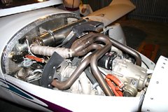 For comparison, this photo shows the Rotax 912 80hp engine installation. Photo by B. Miller.