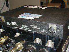 This is the 400A speed control used in the E-Plane. In addition to the connectors for the motor power leads, there is a plug for the Hall sensors, another to interface to the throttle control in the cockpit, and an inlet and outlet for liquid coolant. Photo by B. Miller.