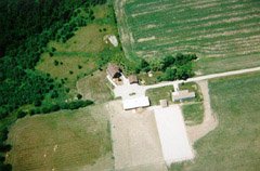 This is our house, garage, barn, shed, and my Mum-in-law's mobile home, from about 1000ft.