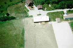 Another view of all the buildings, again from about 500ft. You can see the horses just below the bottom left corner of the barn.