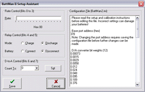 <i>BattMan II</i> Setup Assistant.