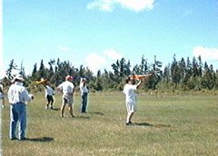 The second heat ready to launch. Me and the Sydney are on the right. Notice the well groomed flying area. The trees are further away than they look.