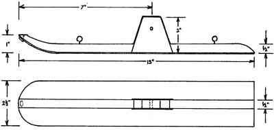 Main skis for a 6.5lb tricycle geared airplane.