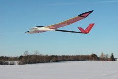 Renny-V electric sailplane out for a flight on a cold winter's day.