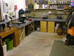 Our basement mudroom was pressed into service as a building area.