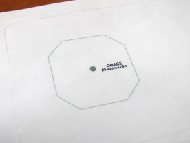 Logo printed on the transparent overlay which will also hold the filter in place.