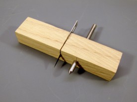I fashioned this tool to cut out the clear centre of the overlay.