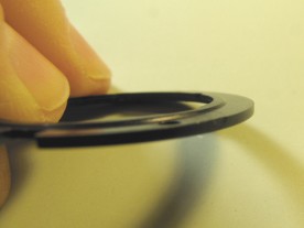 The raised inner ridge of the Orient's spacer ring provided proper spacing for the stock dial.