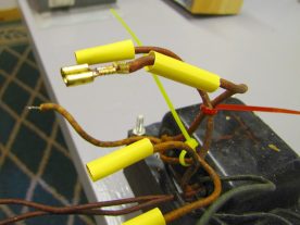 The transformer secondary leads were terminated with heat shrink insulated female spade connectors.